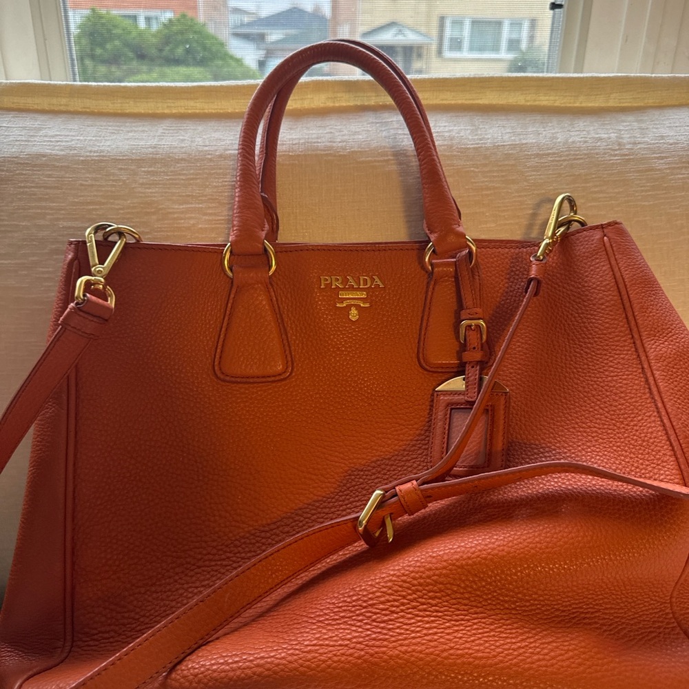 Prada Women's Red Leather Tote